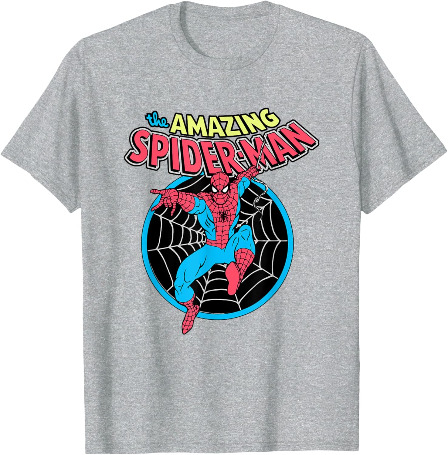 Vintage Spider-Man Web Circle T-Shirt for Marvel Comics Fans - 8