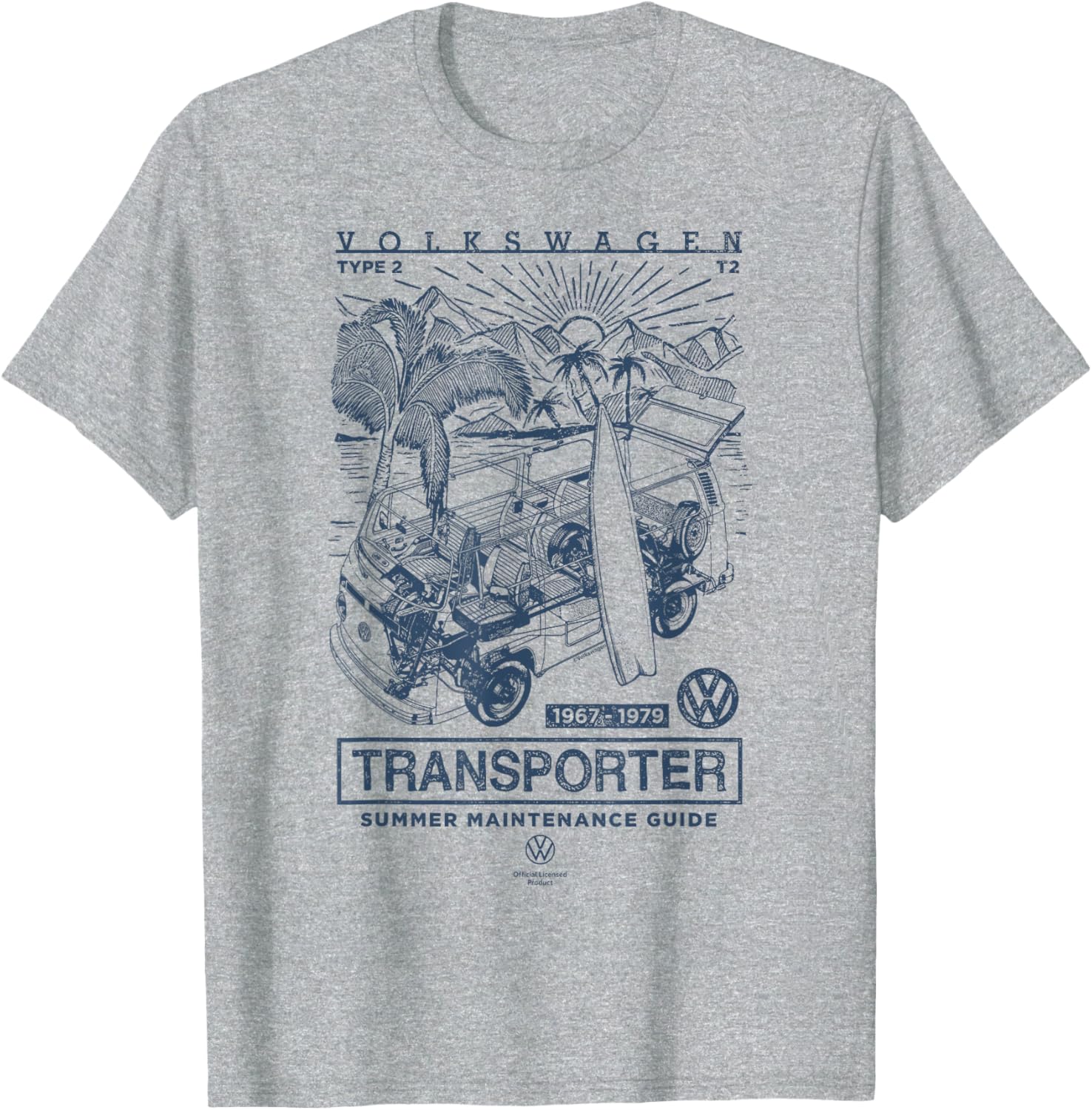 Volkswagen Type 2 T2 Transporter Summer Maintenance Guide T-Shirt - 2