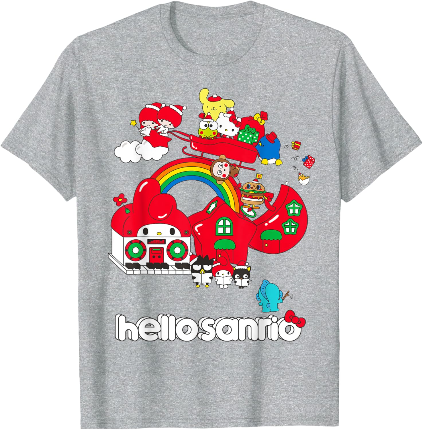Hello Sanrio Christmas Friends T-Shirt for Holiday Cheer and Fun! - 1
