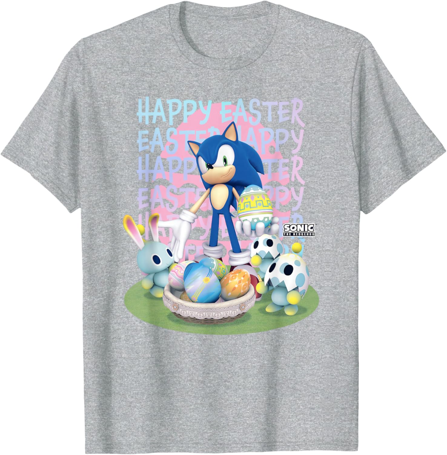 Sonic the Hedgehog Easter Egg Logo T-Shirt for Fun Spring Style - 1