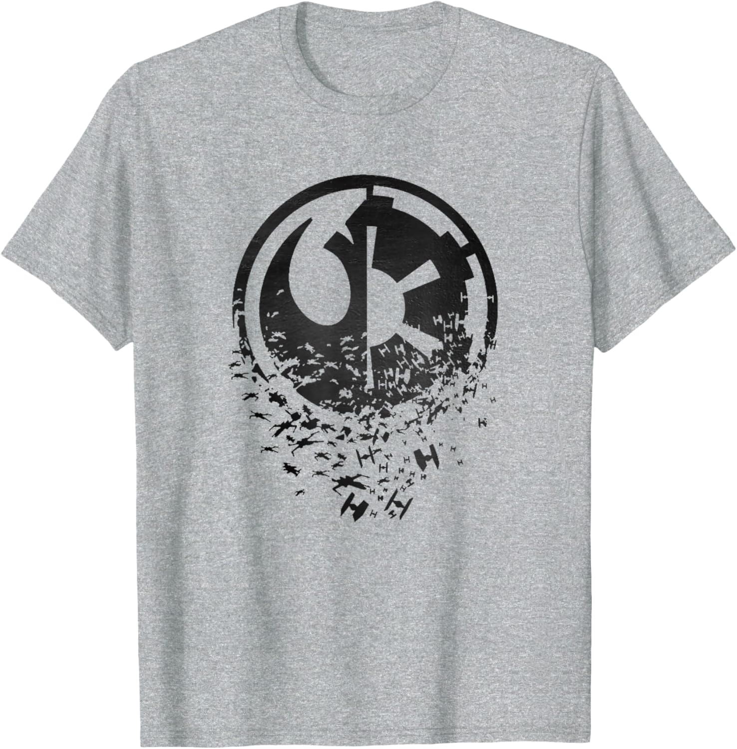Star Wars Rebel Alliance versus Galactic Empire Split T-Shirt for Fans - 7
