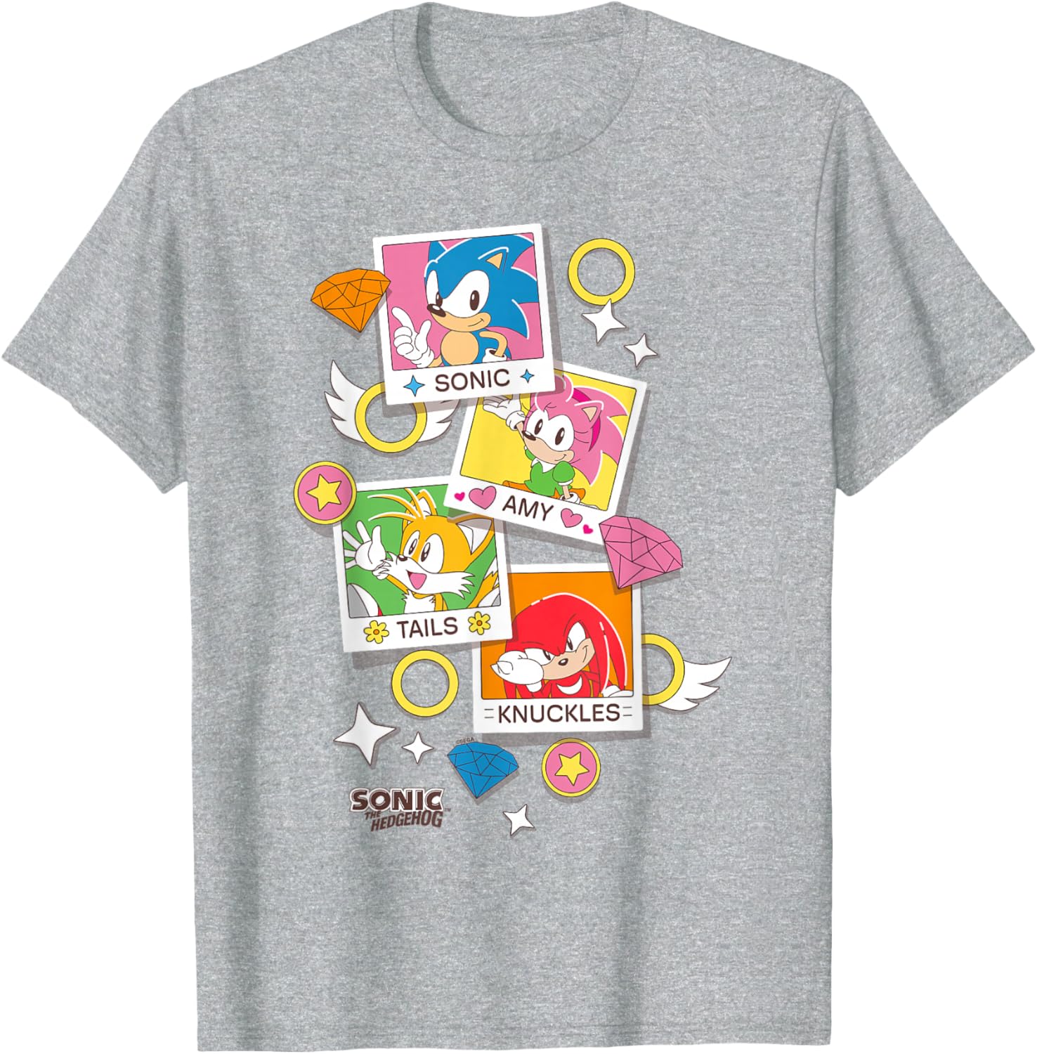 Sonic The Hedgehog Polaroid T-Shirt with Big Chest Logo for Fans - 8