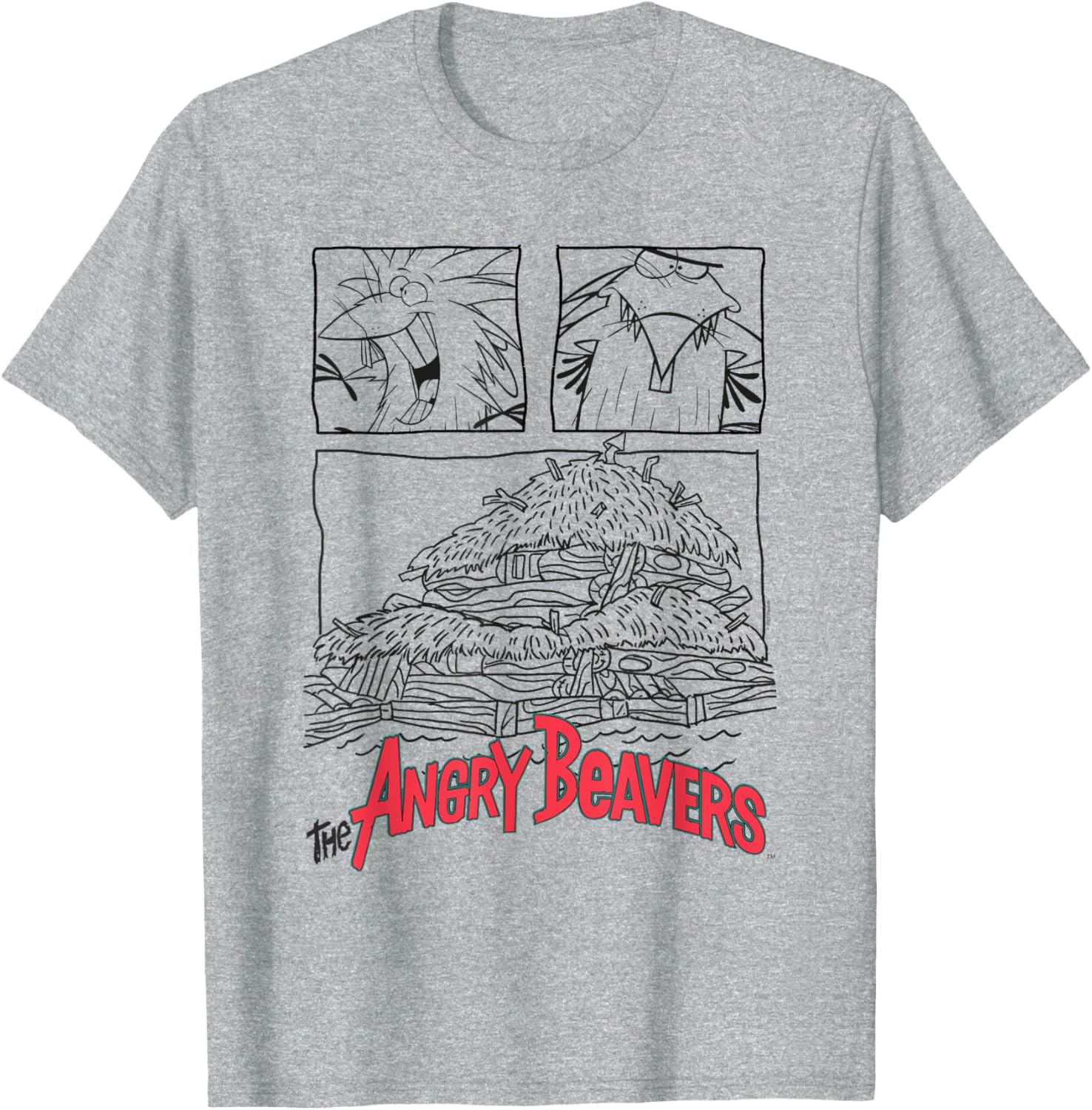 The Angry Beavers Cartoon T-Shirt Featuring Norb and Dag's Dam Design - 1