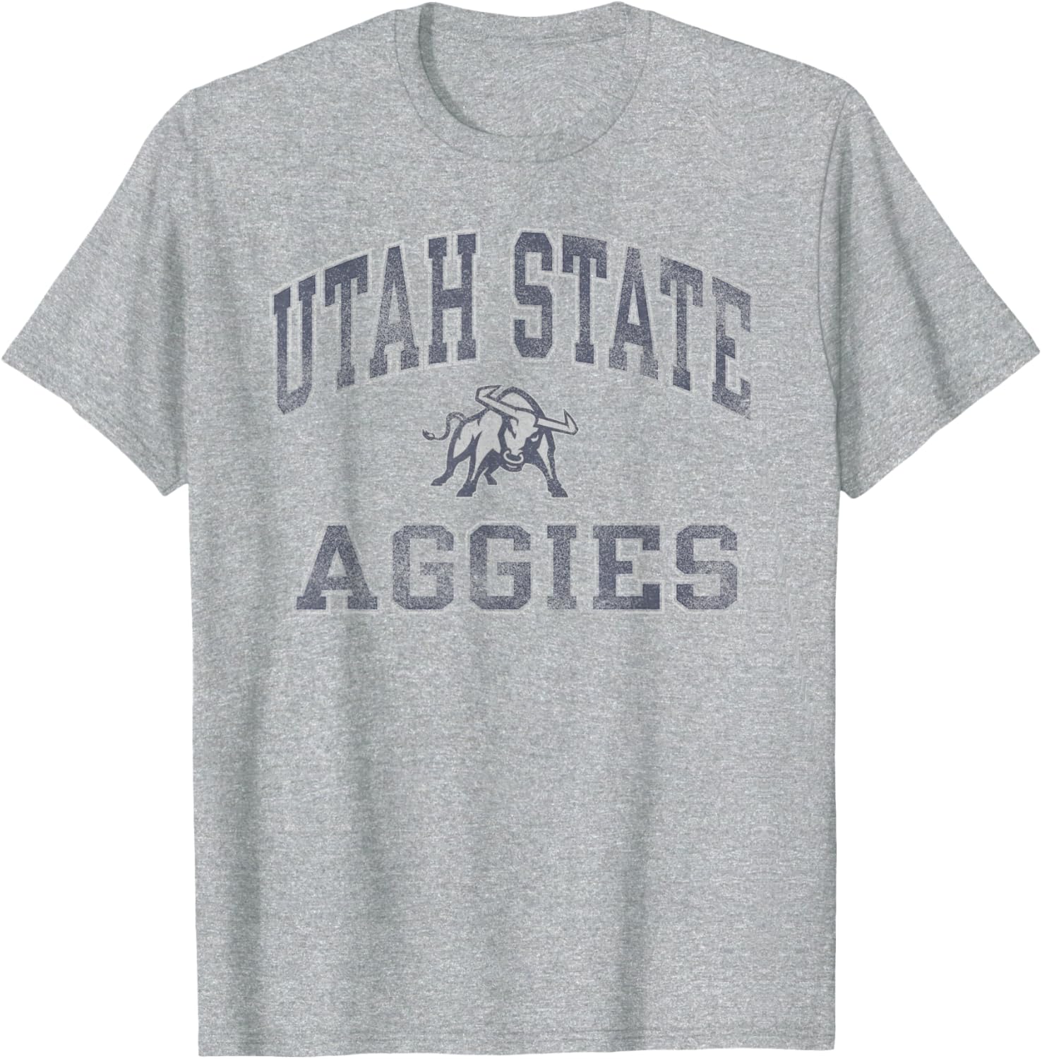 Utah State Aggies Vintage Worn Gray T-Shirt Officially Licensed Apparel - 1