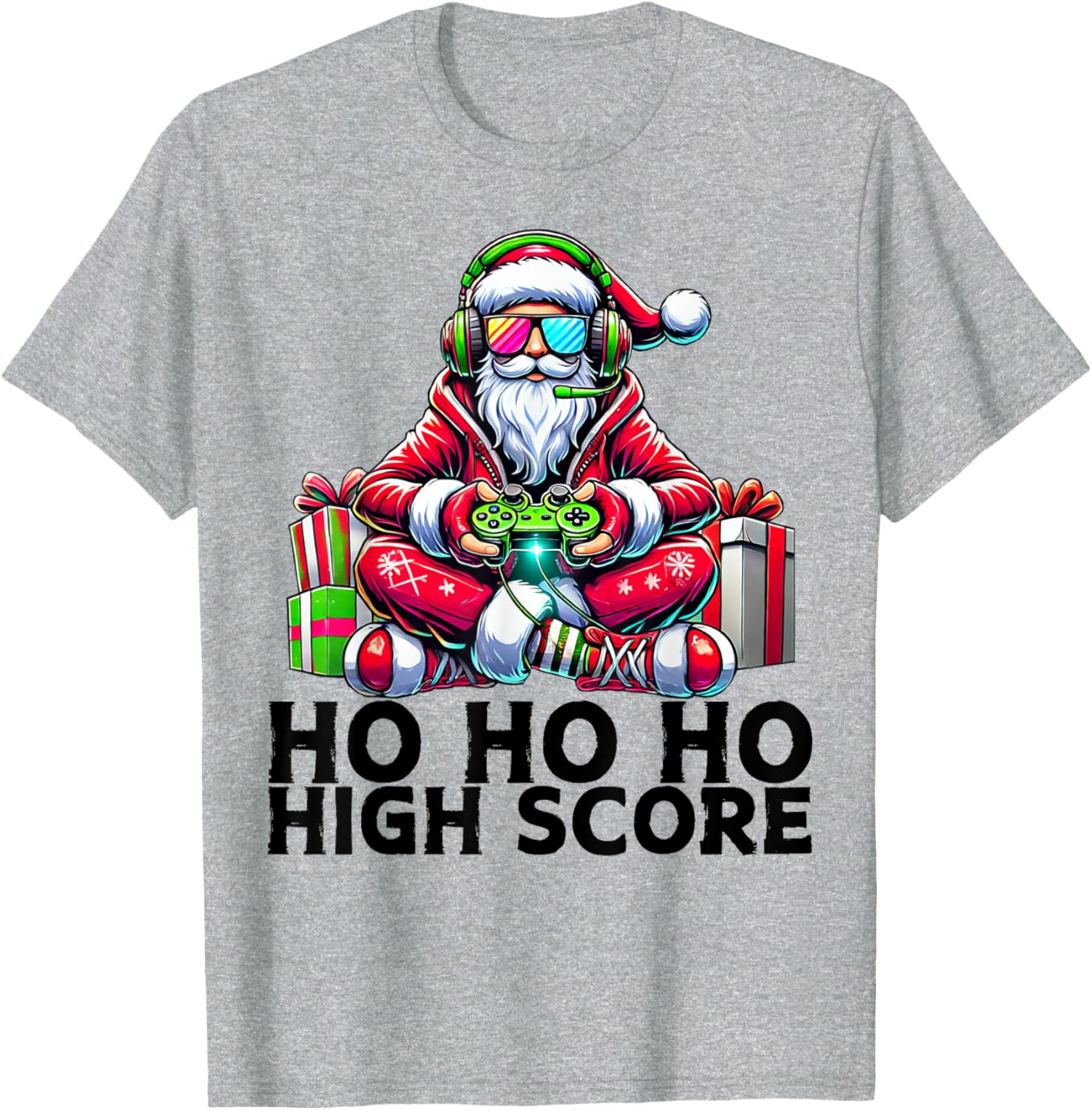 Santa Claus Gaming T-Shirt for Christmas Gamers - Fun Holiday Apparel - 2