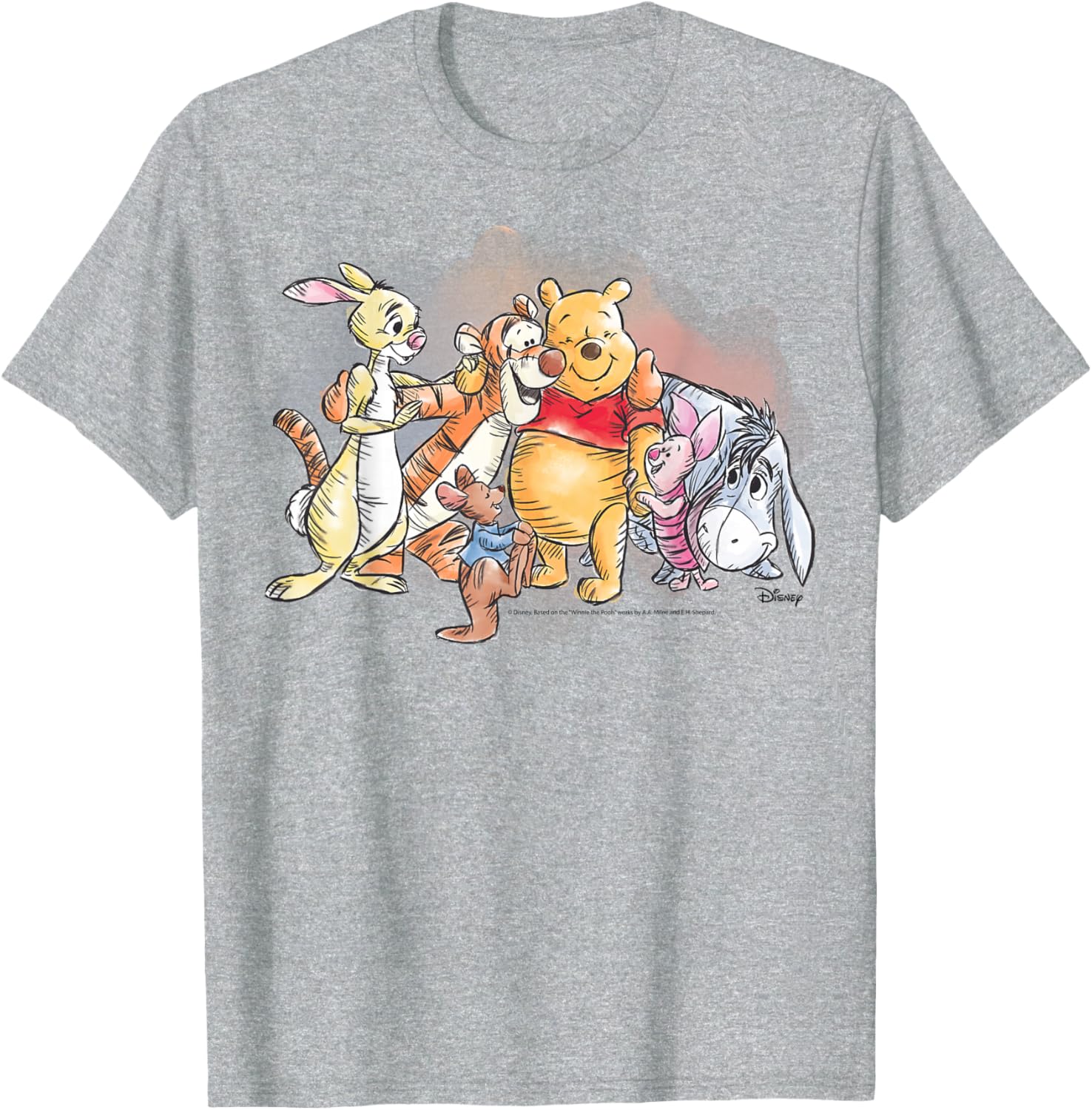 Winnie the Pooh Watercolor T-Shirt Cute Apparel for Fans of Pooh Bear - 2