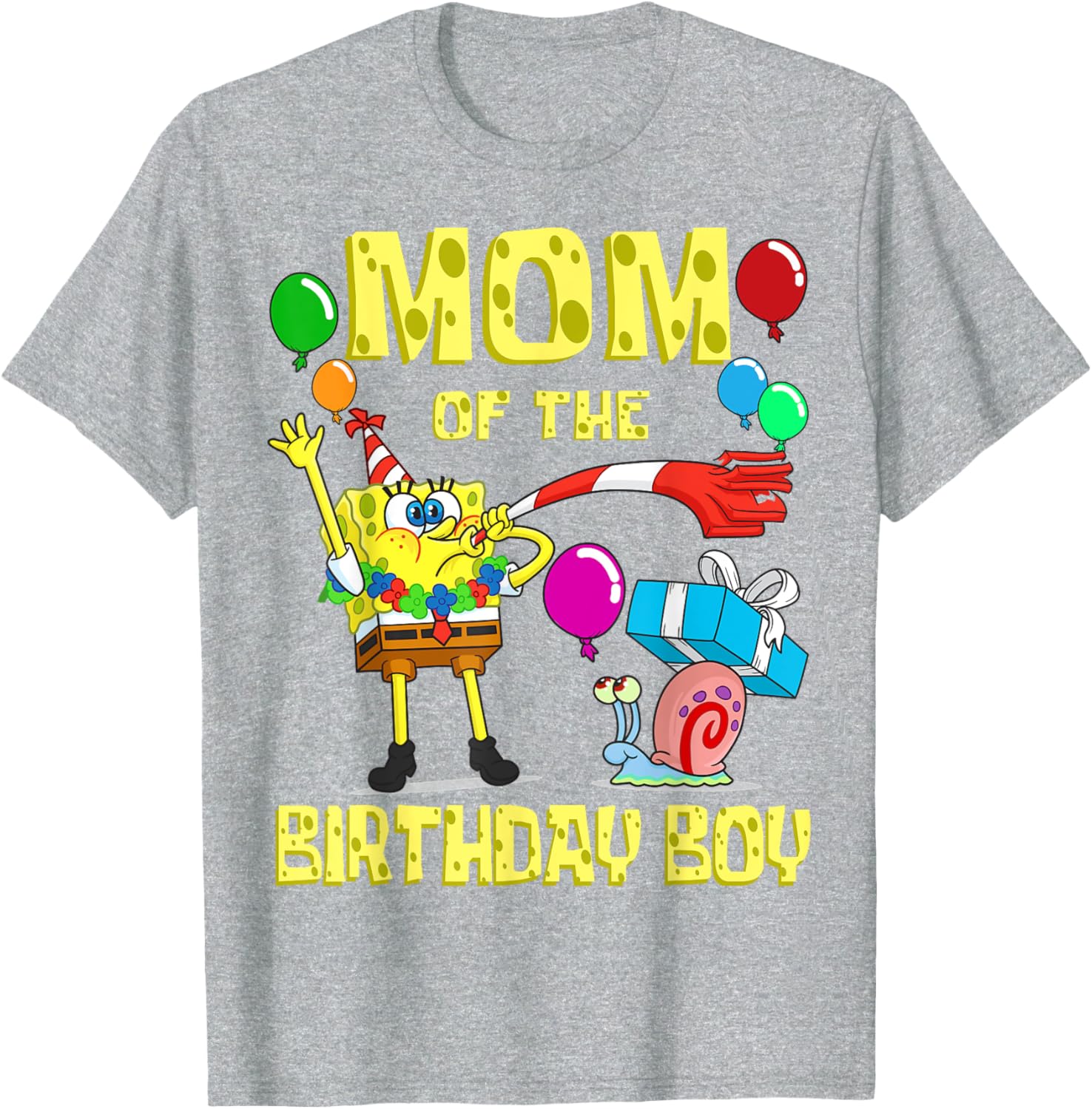 SpongeBob Mommy of the Birthday Boy Party T-Shirt for Fun Celebrations - 16
