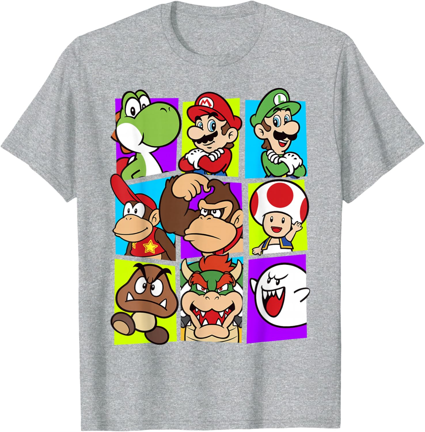 Super Mario Yoshi Luigi Bowser Gang Box-Up Graphic T-Shirt for Fans - 5