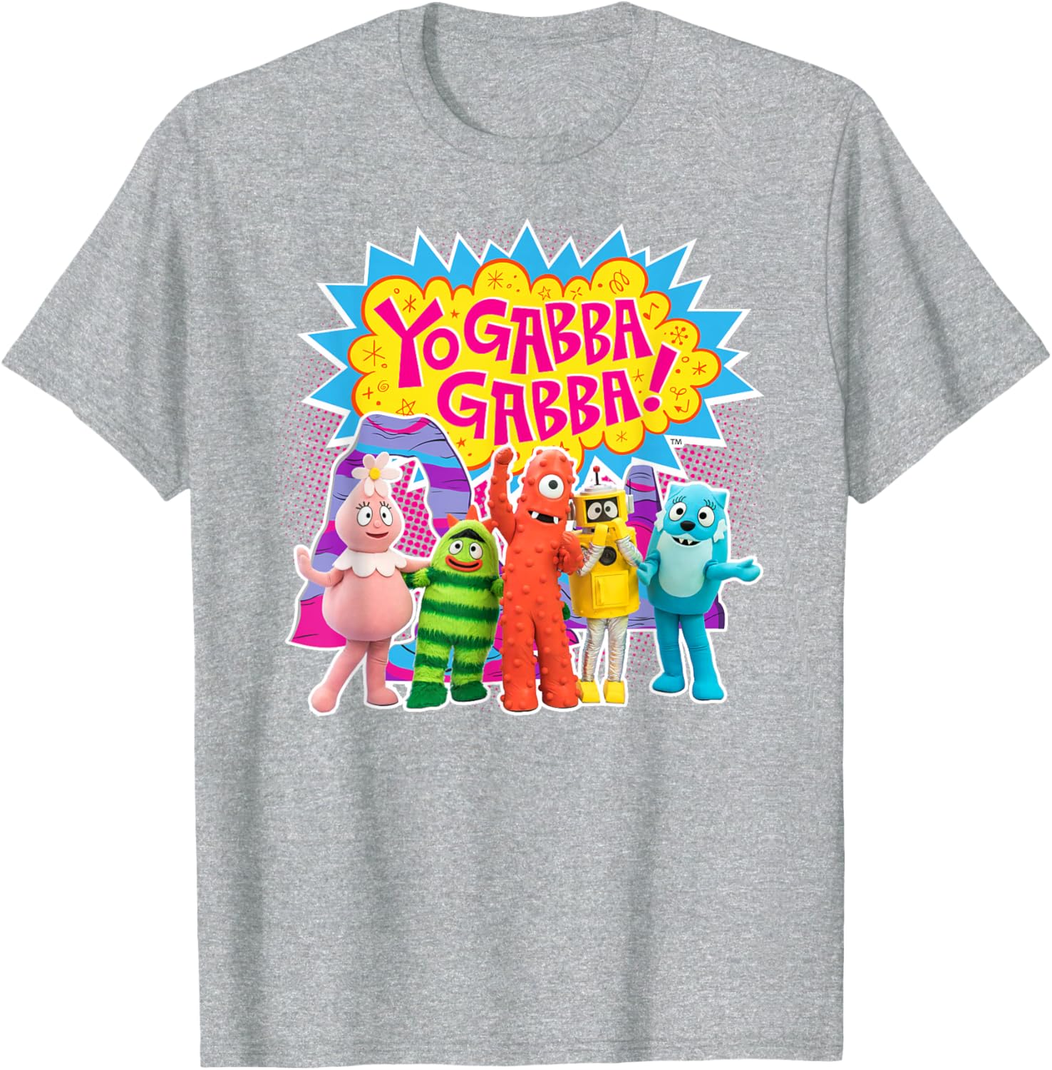Yo Gabba Gabba Colorful Character Cutouts T-Shirt for Kids and Fans - 1