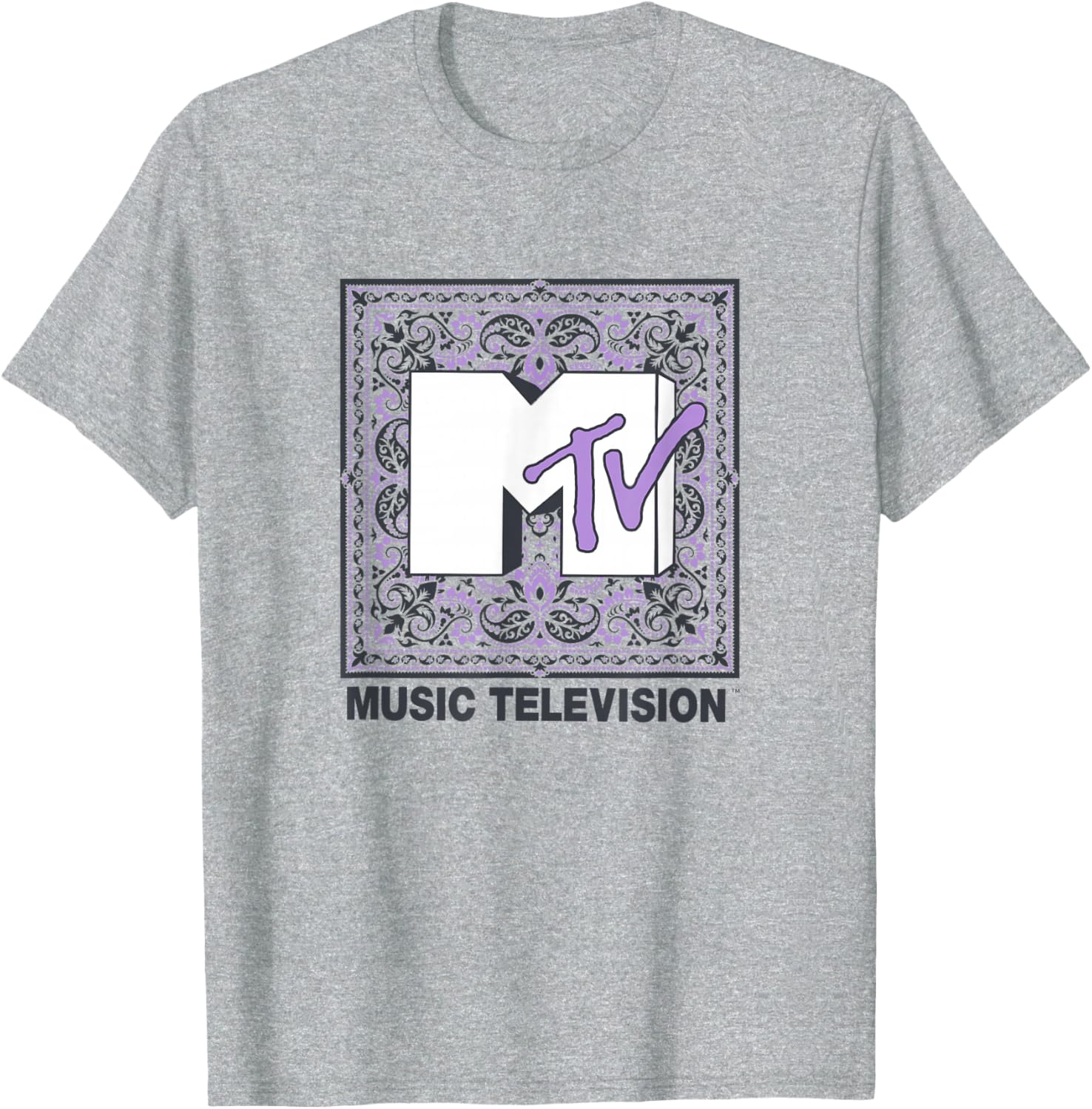 Vintage MTV Purple Paisley Logo T-Shirt for Trendy Music Lovers - 4