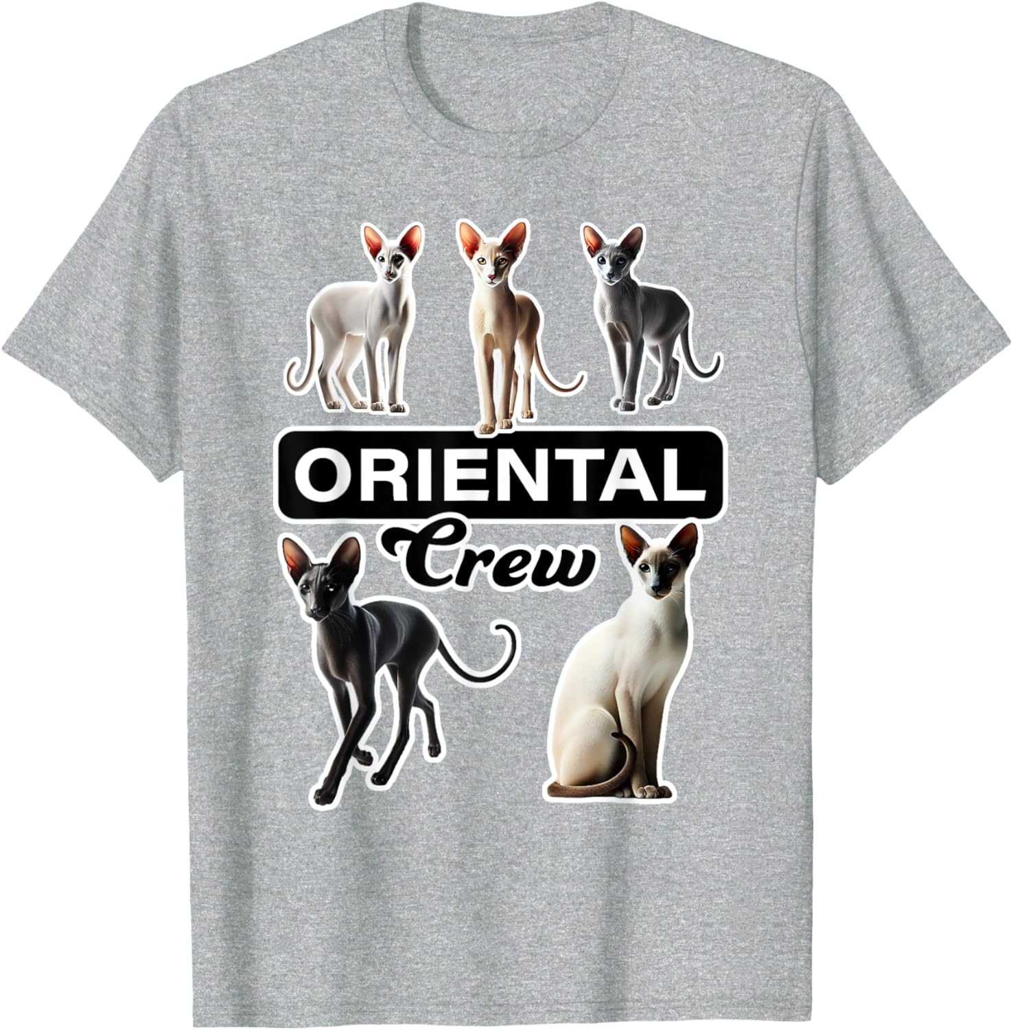 Oriental Cat Crew T-Shirt for Cat Lovers - Stylish and Comfortable Wear - 12