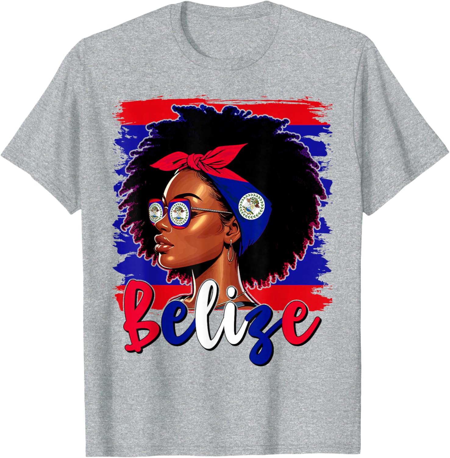 Proud Belizean Girl T-Shirt with Belize Flag for Women’s Fashion - 10