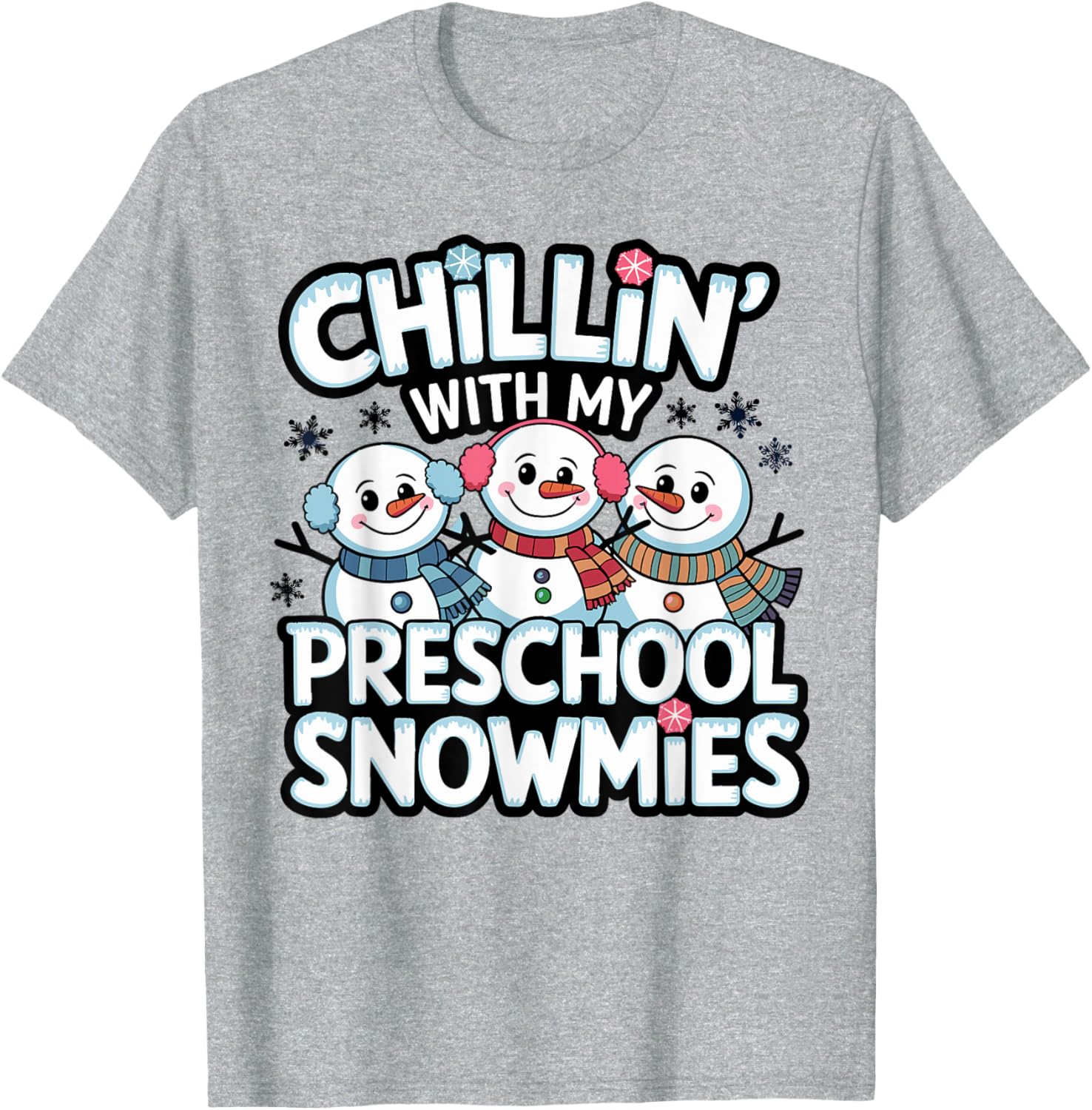 Chillin with My Snowmie Kid Winter T-Shirt for Teachers and Students - 5