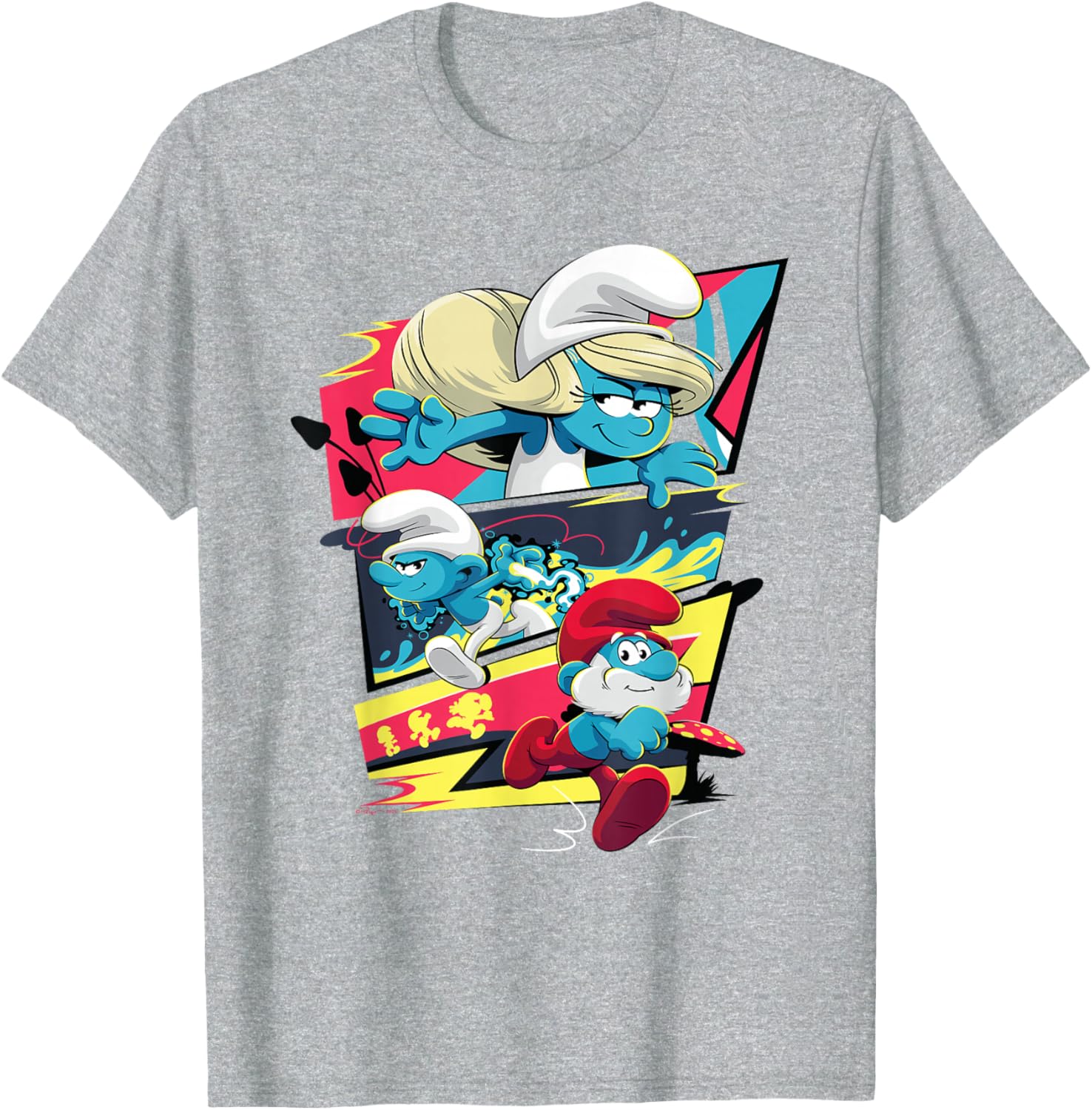 Smurfs Movie T-Shirt Featuring Smurfette, No Name, and Papa Smurf - 10