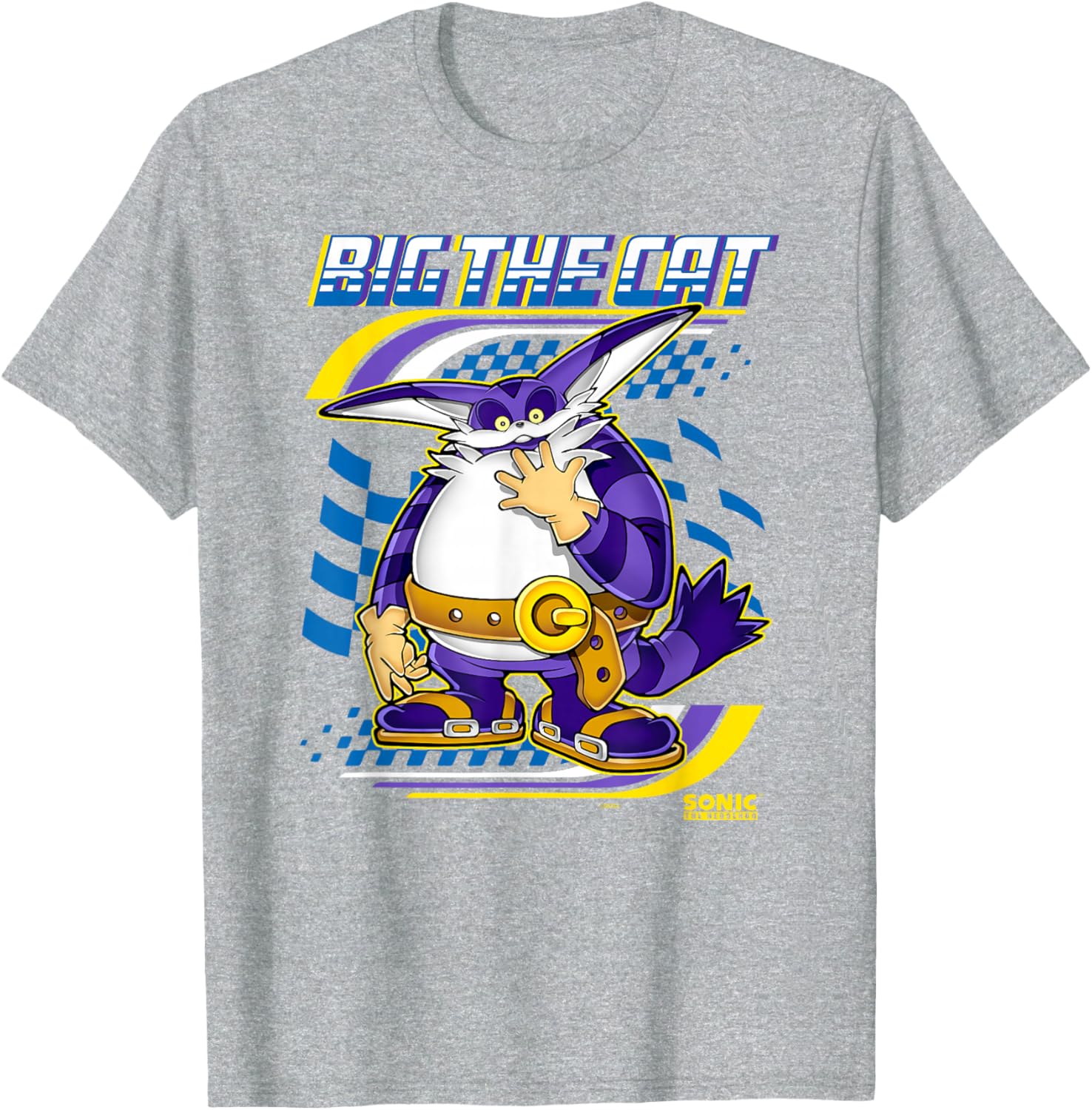 Sonic The Hedgehog Big The Cat Race Ready Chest Poster T-Shirt - 1