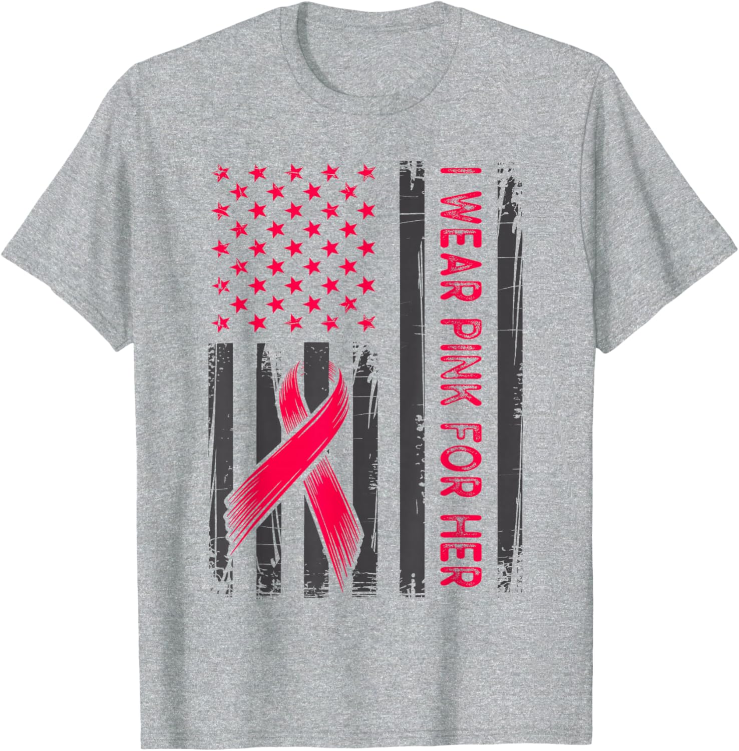 Support Breast Cancer Awareness with I Wear Pink for Her T-Shirt - 8