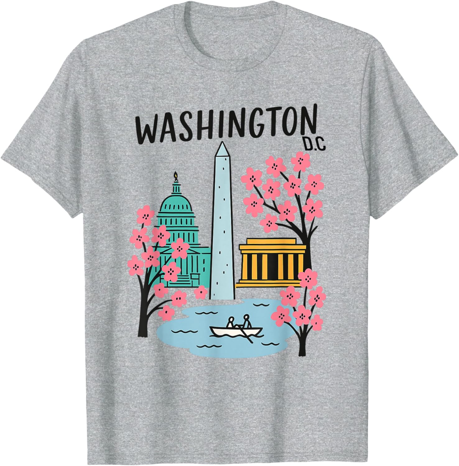 Washington DC Cherry Blossoms Art T-Shirt for Nature Lovers and Travelers - 6
