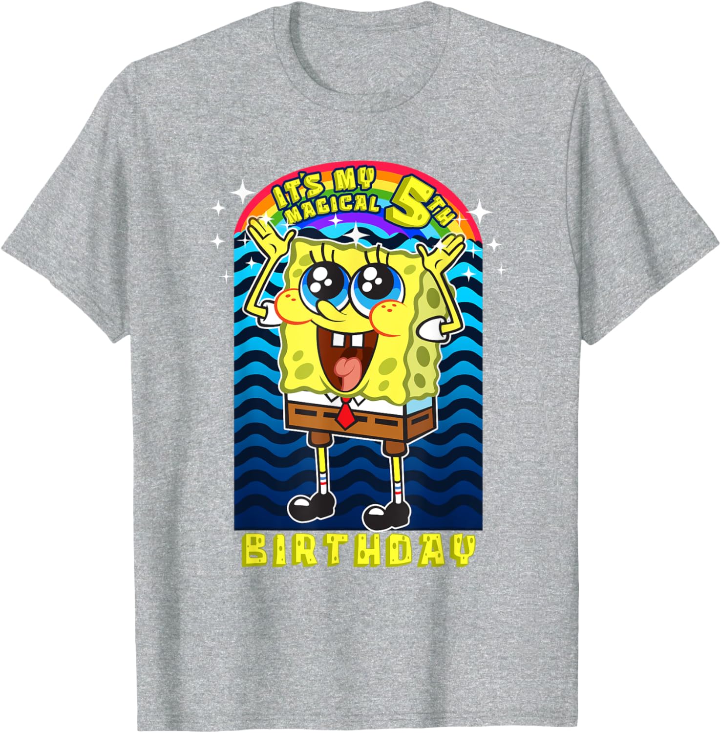 SpongeBob SquarePants Magical 5th Birthday Gift T-Shirt for Kids - 11