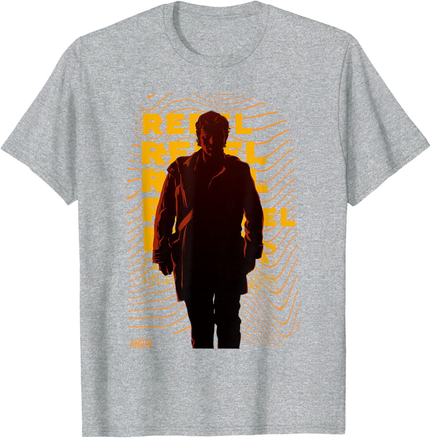 Vintage Star Wars Andor Rebel Silhouette Distressed T-Shirt for Fans - 15