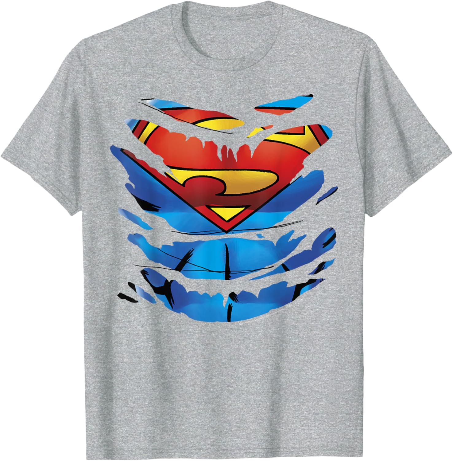 Superman Costume Rip Through T-Shirt for Fans of DC Comics Apparel - 6