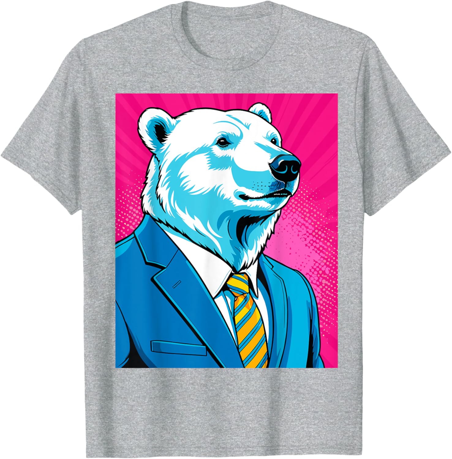 Pop Art Polar Bear in Suit T-Shirt for Fun and Unique Fashion - 18