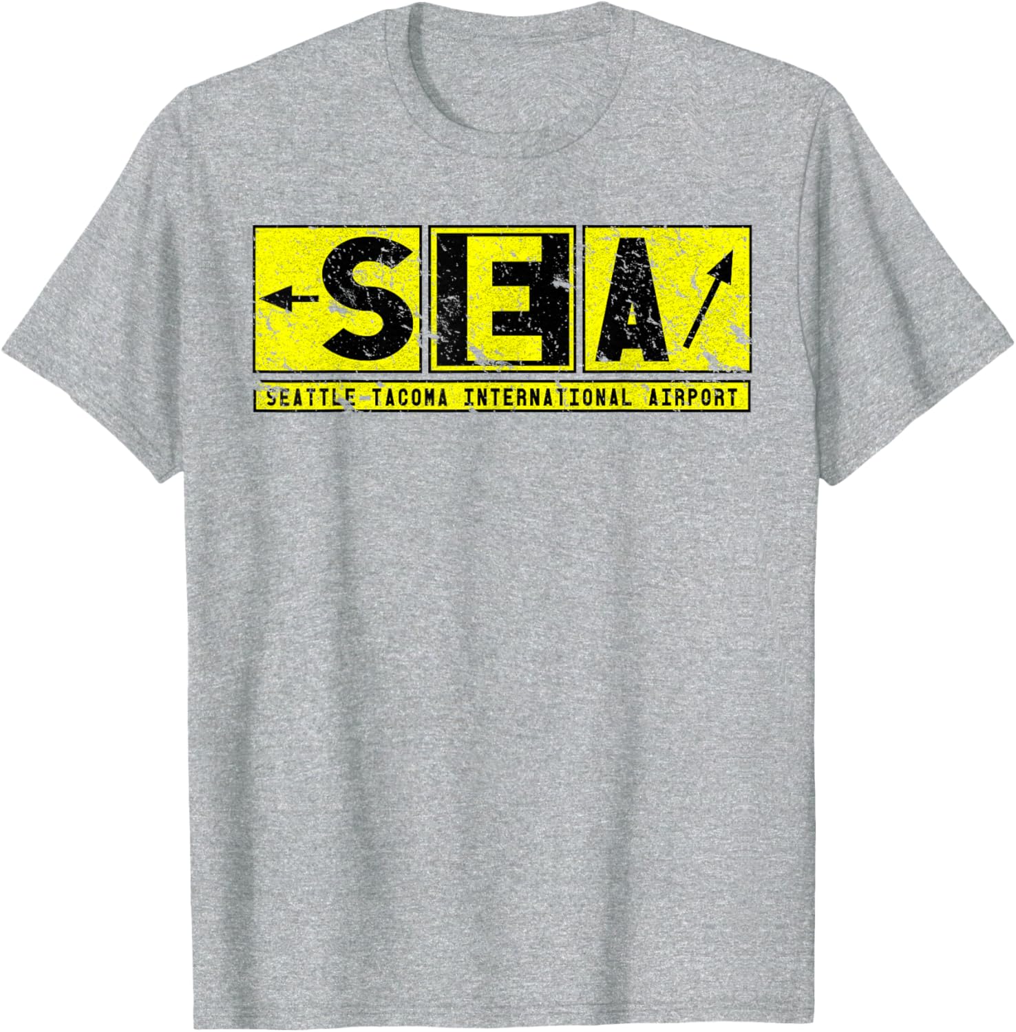 Vintage SEA Seattle Tacoma Airport Taxiway Sign Pilot T-Shirt - 19