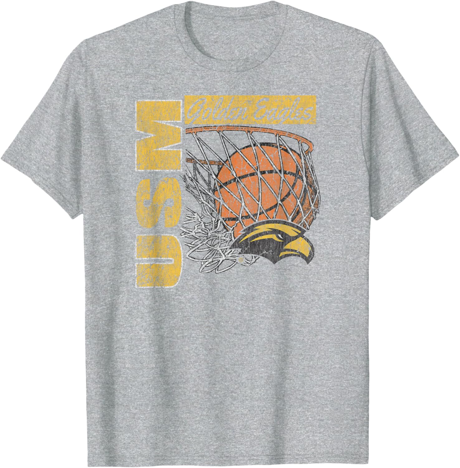 Southern Mississippi Golden Eagles 90's Gray T-Shirt for Sports Fans - 1