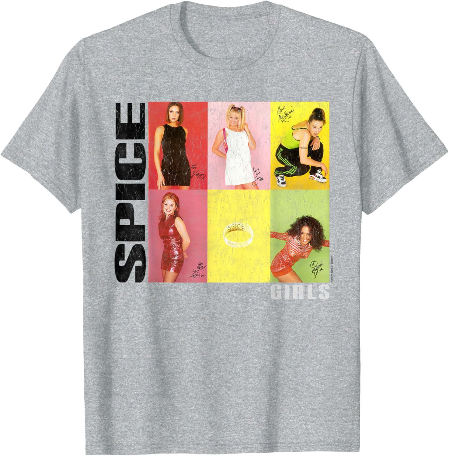 Official Spice Girls Signatures T-Shirt for Fans of 90s Pop Culture - 1