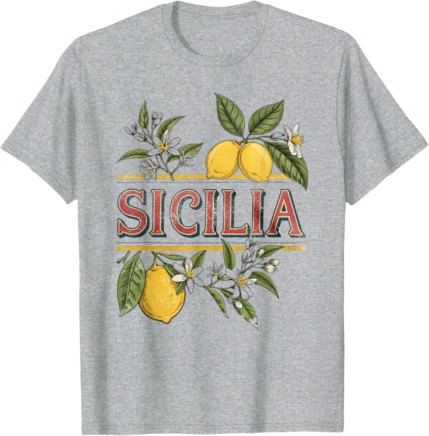 Sicilian Lemons Vintage T-Shirt | Italian Heritage Graphic Tee - 6