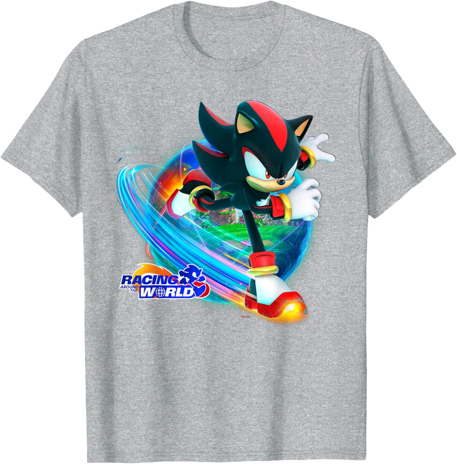 Sonic the Hedgehog Racing Around the World Shadow T-Shirt for Fans - 18
