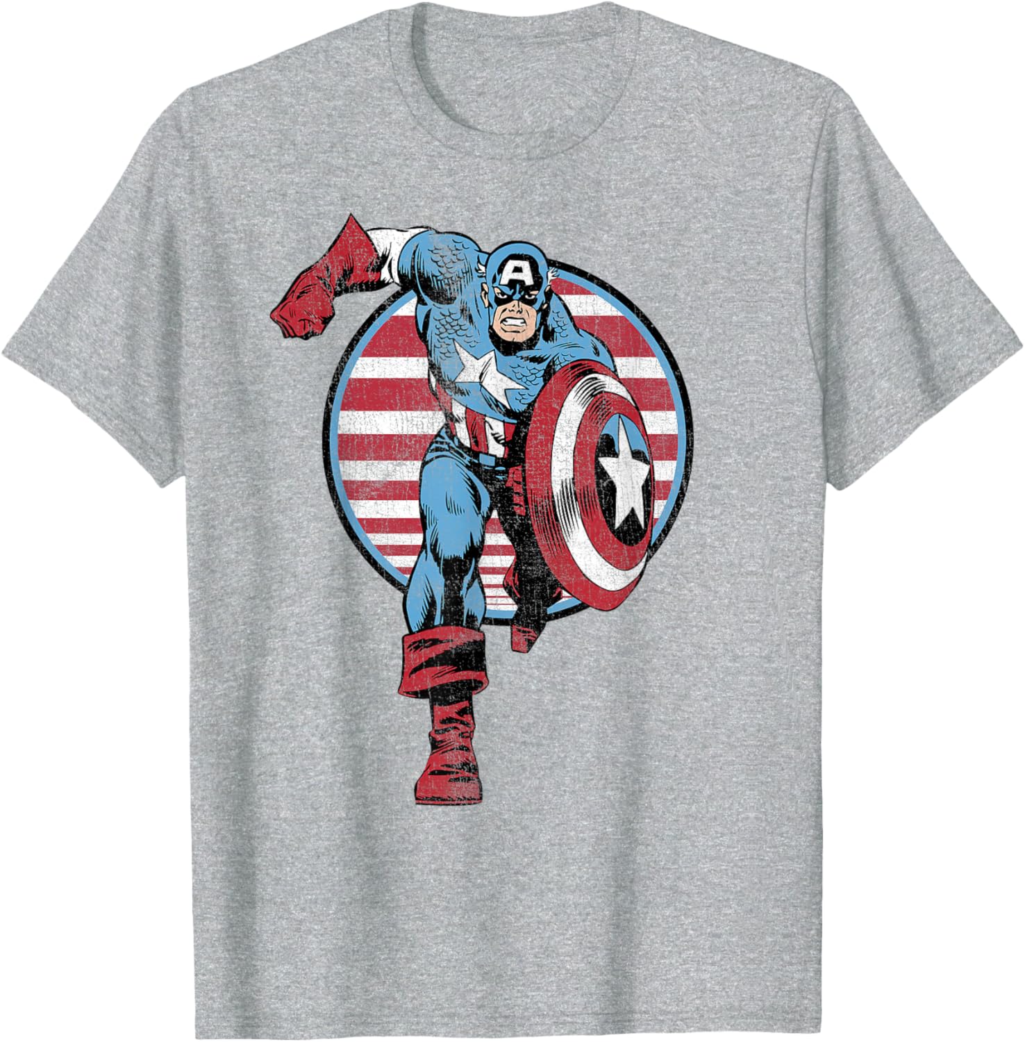 Vintage Captain America Retro Comic Circle T-Shirt for Fans - 1