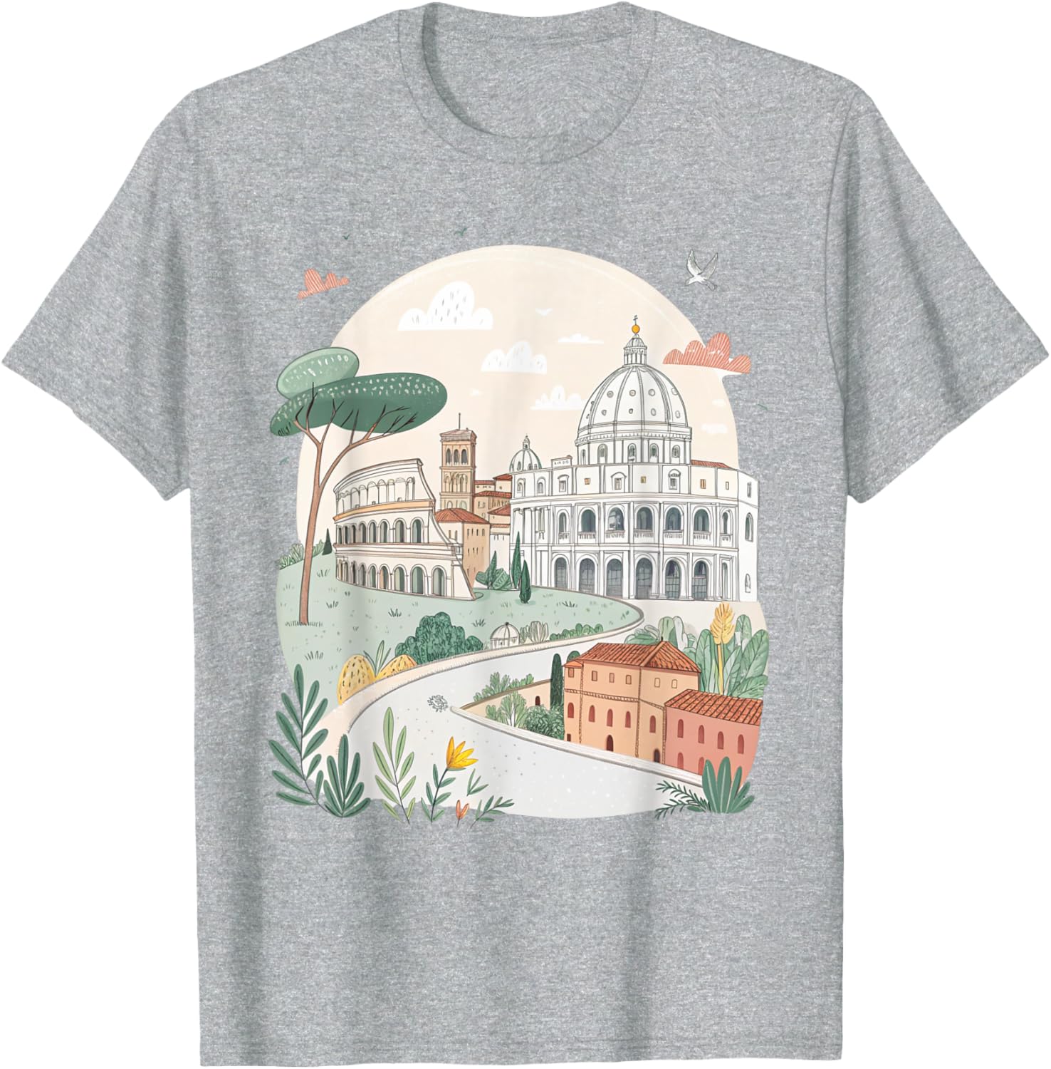 Rome Colosseum Souvenir T-Shirt for Travelers - Stylish Italian Landmark Apparel - 3