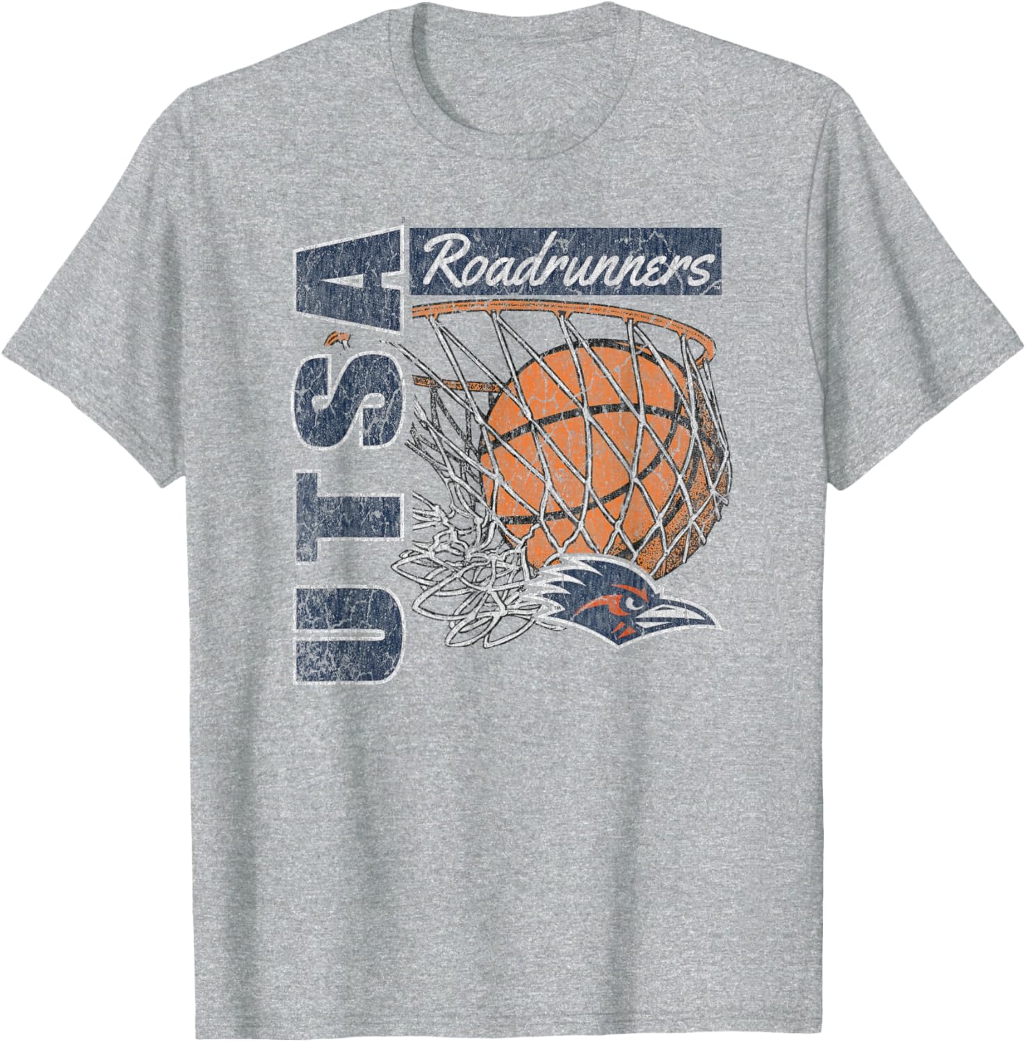 Vintage Texas San Antonio Roadrunners Basketball Gray T-Shirt for Fans - 1
