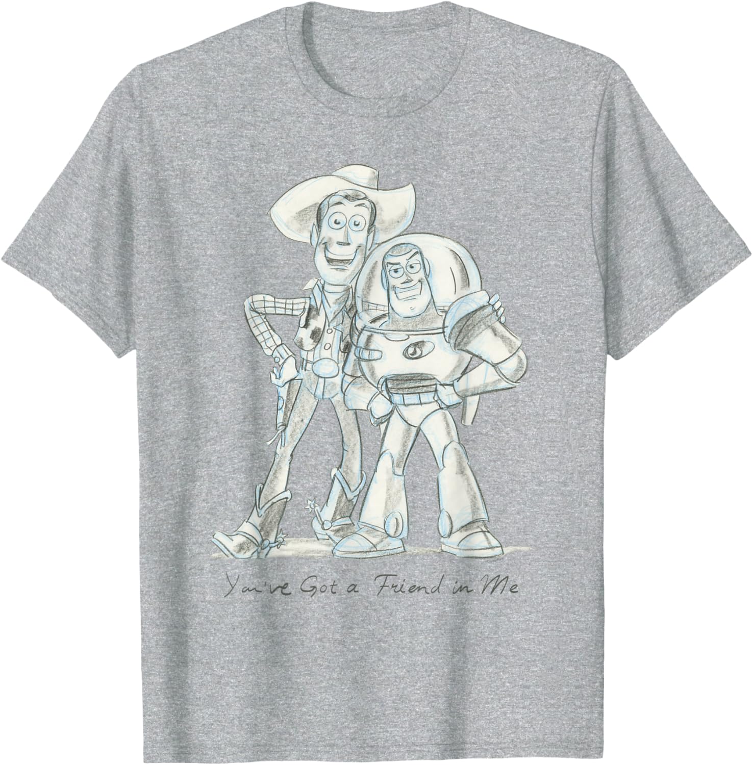 Toy Story Woody and Buzz Design Sketch T-Shirt for Fans and Collectors - 5