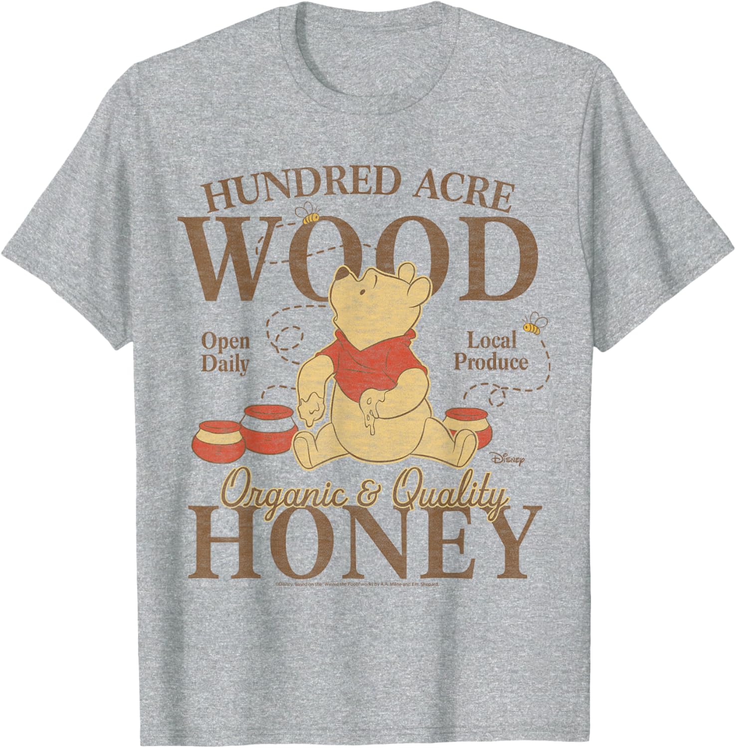 Winnie The Pooh Organic Honey T-Shirt for Kids in Hundred Acre Wood - 8