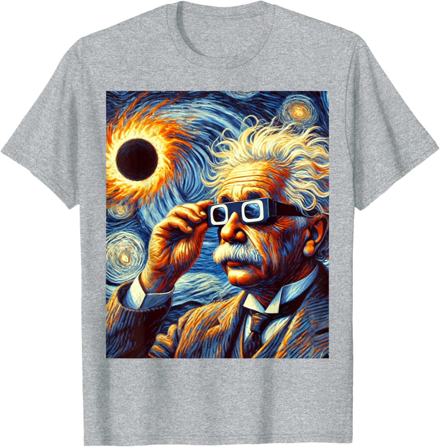 Van Gogh Inspired Solar Eclipse 2025 Physics Student T-Shirt - 4