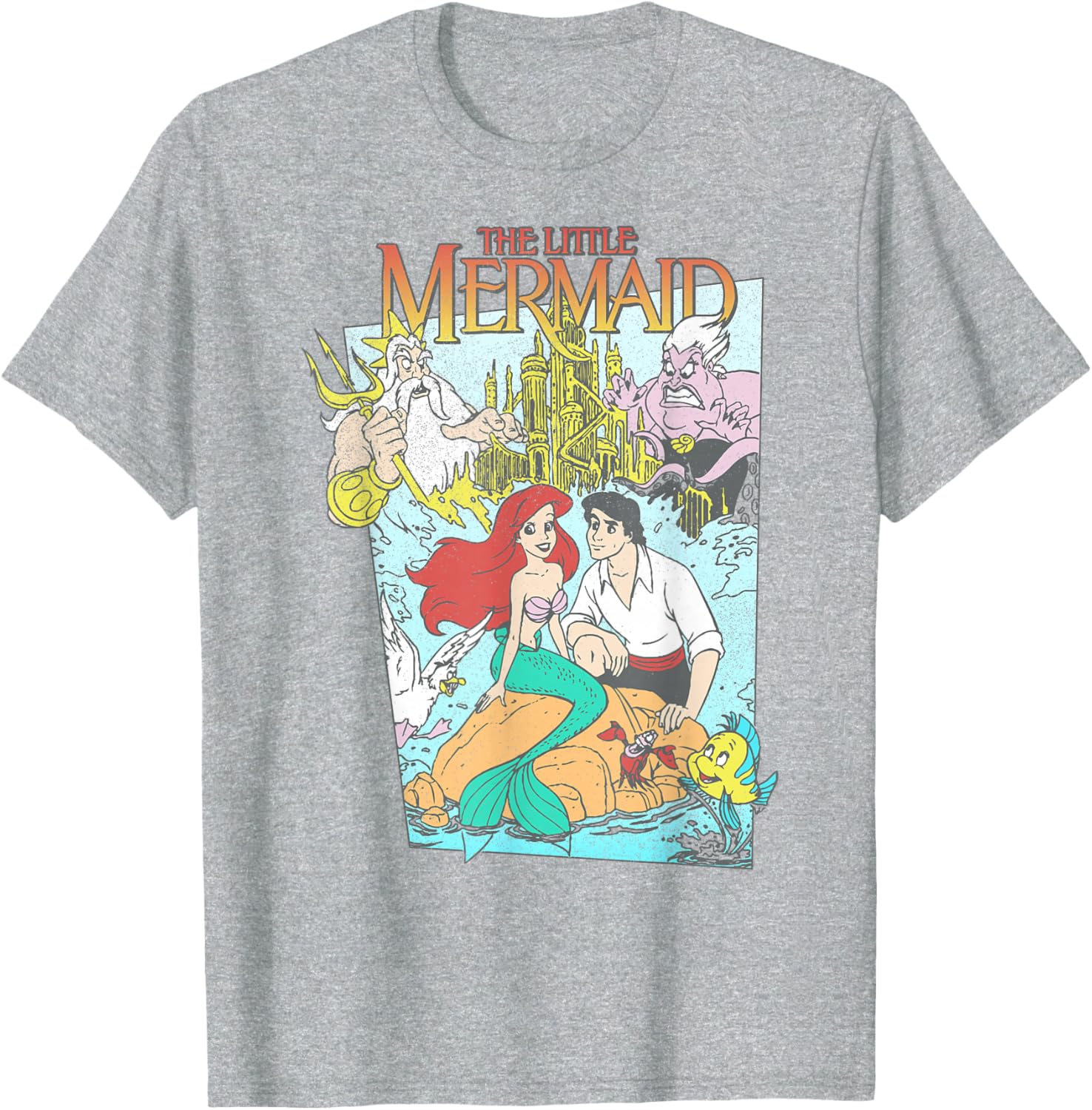 Vintage Little Mermaid Graphic T-Shirt for Disney Fans - Retro Style Apparel - 3