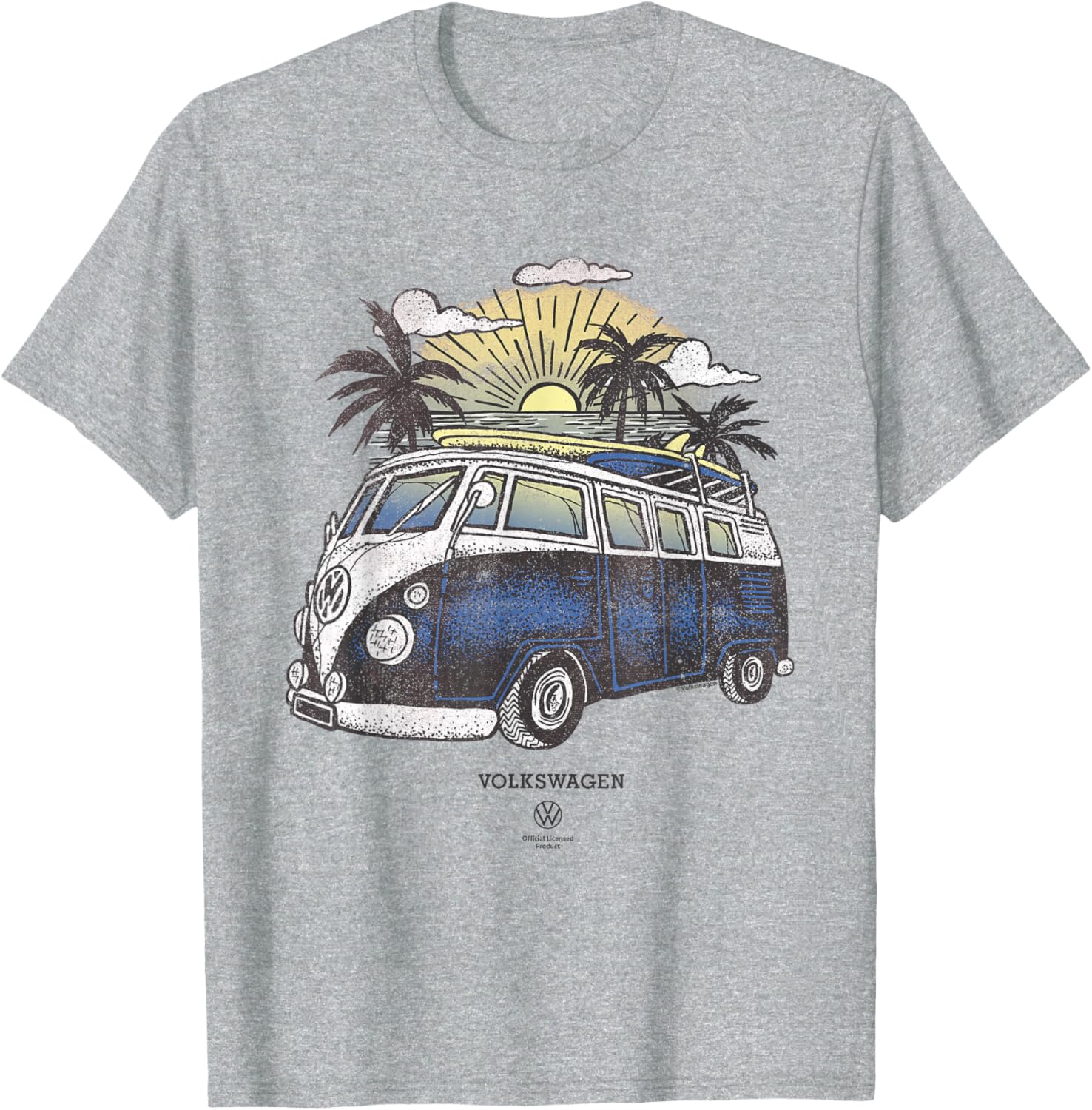Volkswagen Type 2 T1 Campervan Beach Sketch T-Shirt for Adventure Lovers - 10