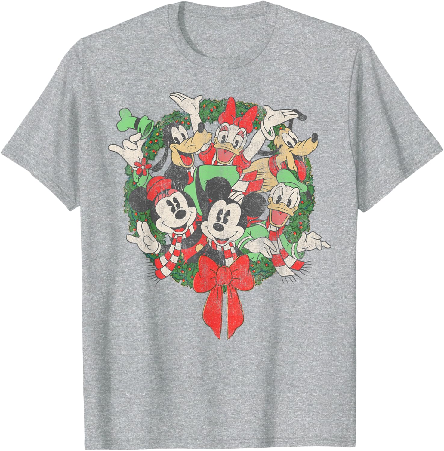 Disney Christmas Wreath T-Shirt for Festive Family Gatherings - 5