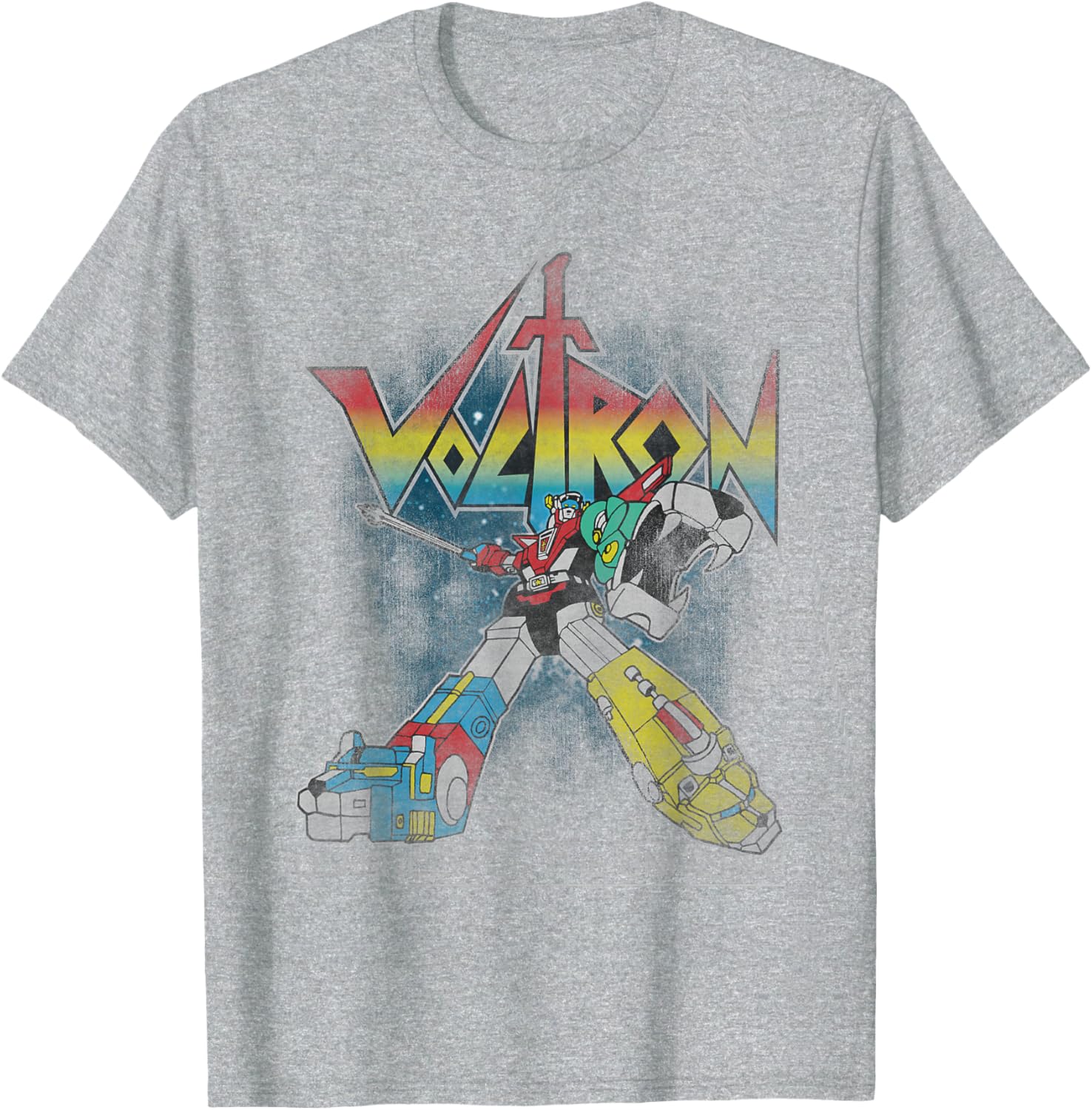 Voltron Retro Defender Rainbow Graphic T-Shirt for Fans and Collectors - 9
