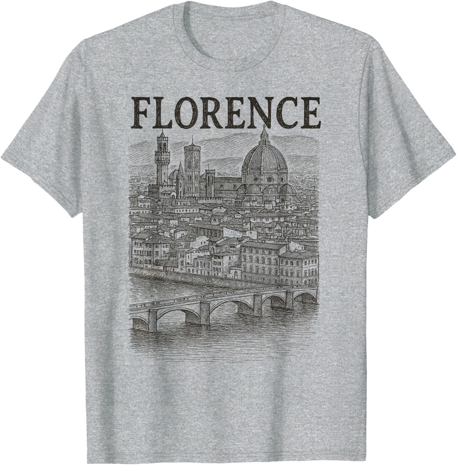 Vintage Florence Italy Skyline T-Shirt Perfect Souvenir for Travelers - 5